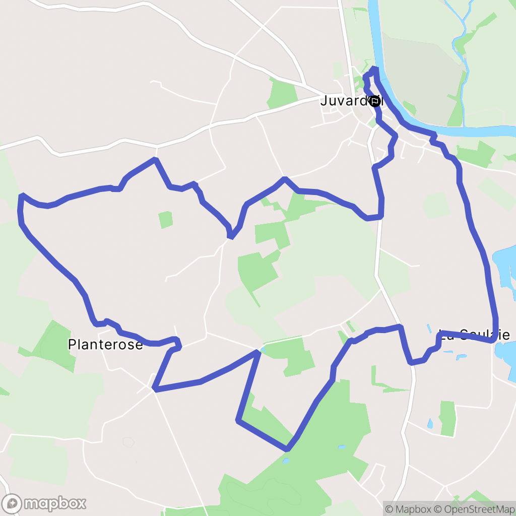 Juvardeil : carte du parcours de randonnée - France