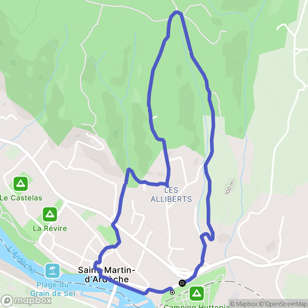 Saint-Martin-d'Ardèche : carte du parcours de randonnée - France