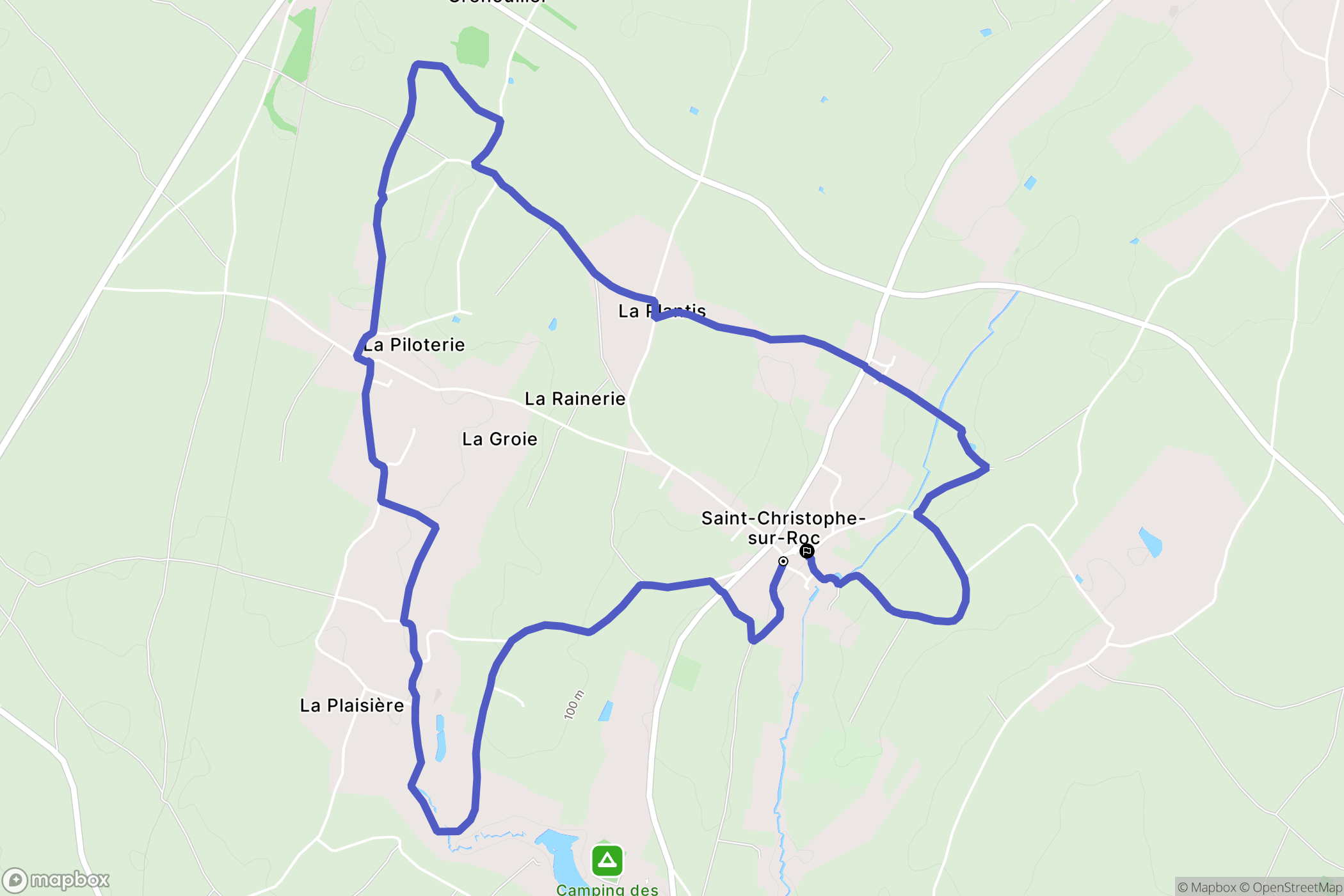 Saint-Christophe-sur-Roc : carte du parcours de randonnée - France