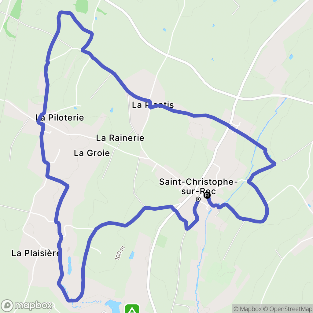 Saint-Christophe-sur-Roc : carte du parcours de randonnée - France