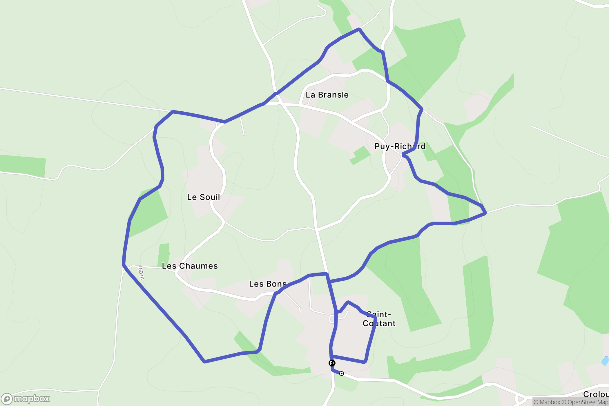 Saint-Coutant : carte du parcours de randonnée - France