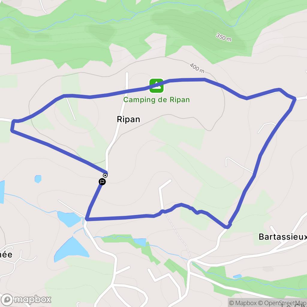 Bessenay : carte du parcours de randonnée - France