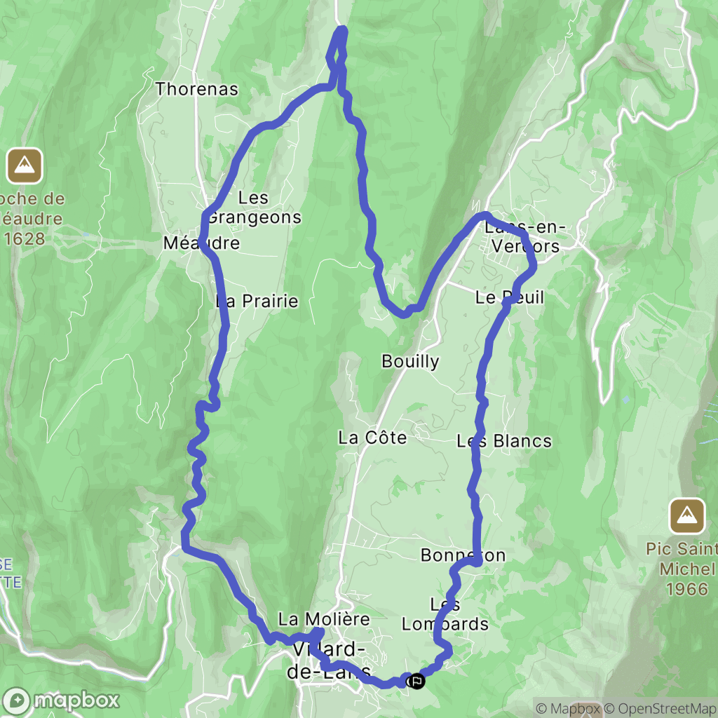 Villard-de-Lans : carte du parcours de randonnée - France