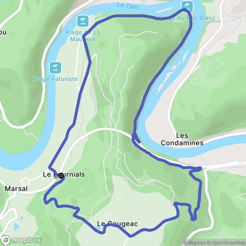 Bellegarde-Marsal : carte du parcours de randonnée - France