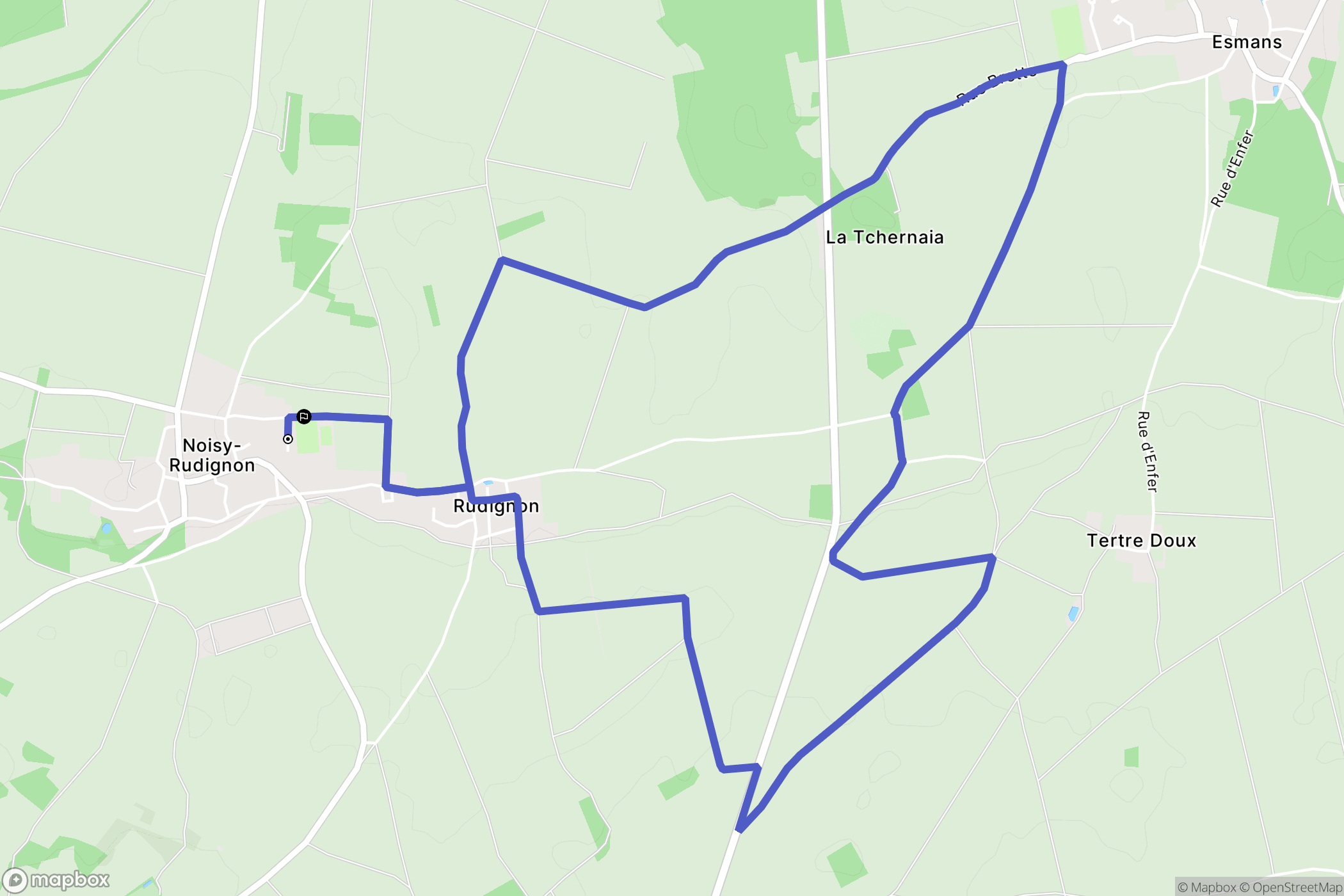 Noisy-Rudignon : carte du parcours de randonnée - France
