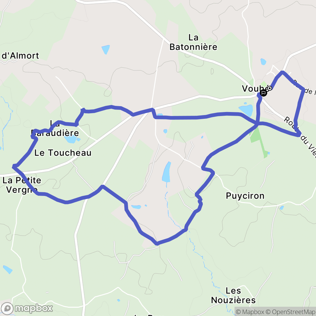 Vouhé : carte du parcours de randonnée - France