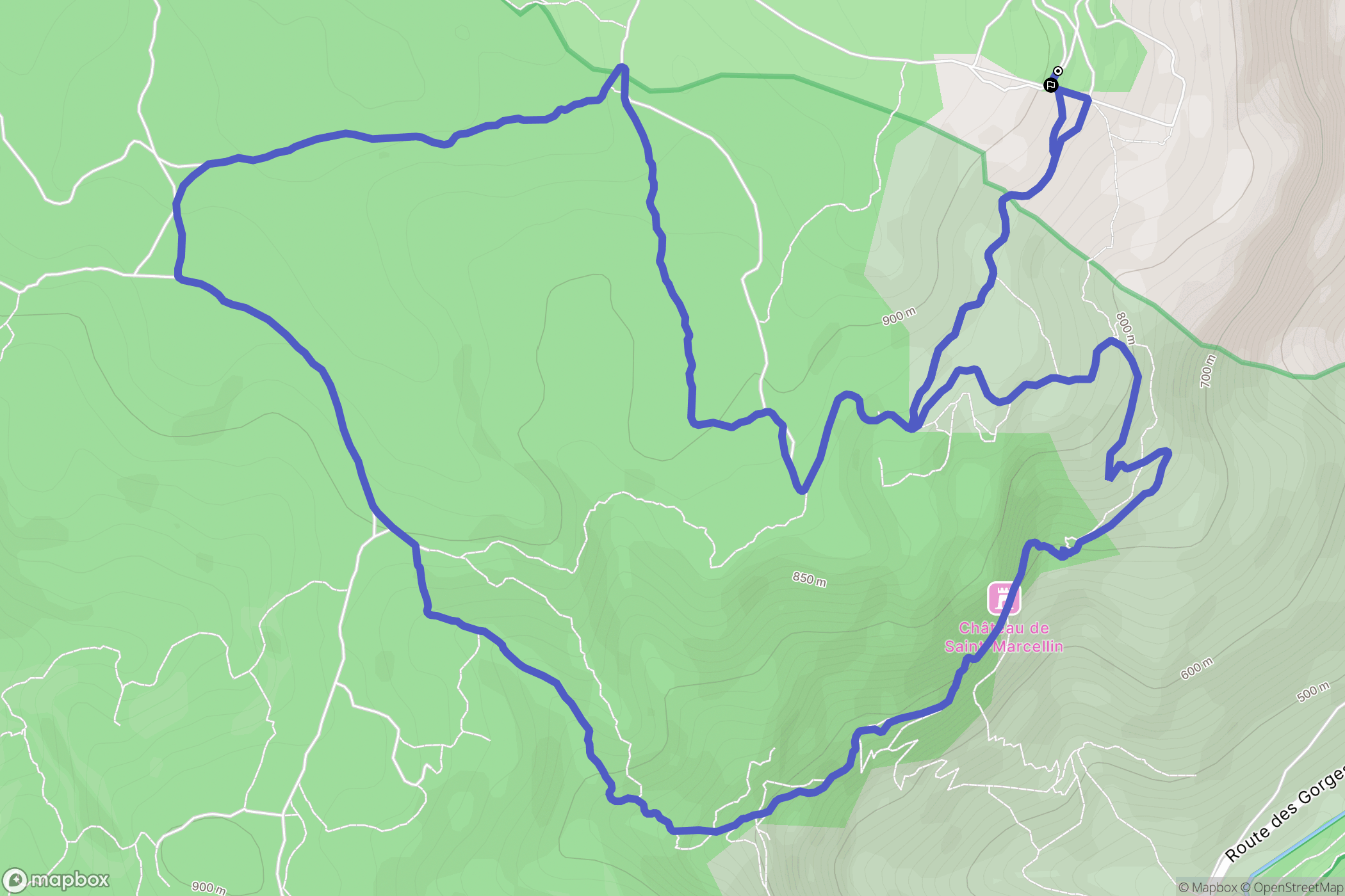 Massegros Causses Gorges : carte du parcours de randonnée - France