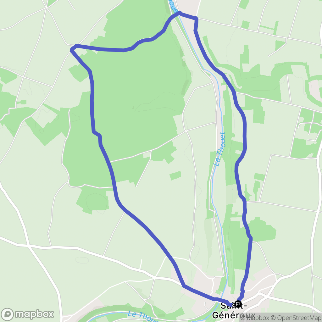 Saint-Généroux : carte du parcours de randonnée - France