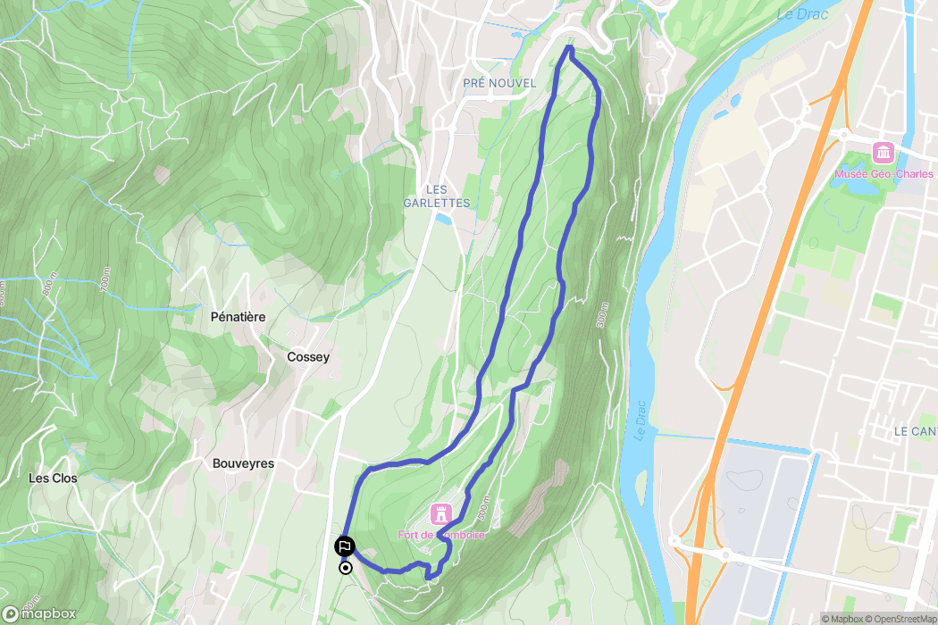 Claix : carte du parcours de randonnée - France