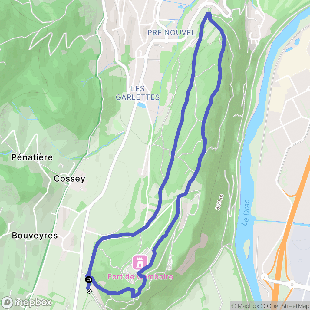 Claix : carte du parcours de randonnée - France
