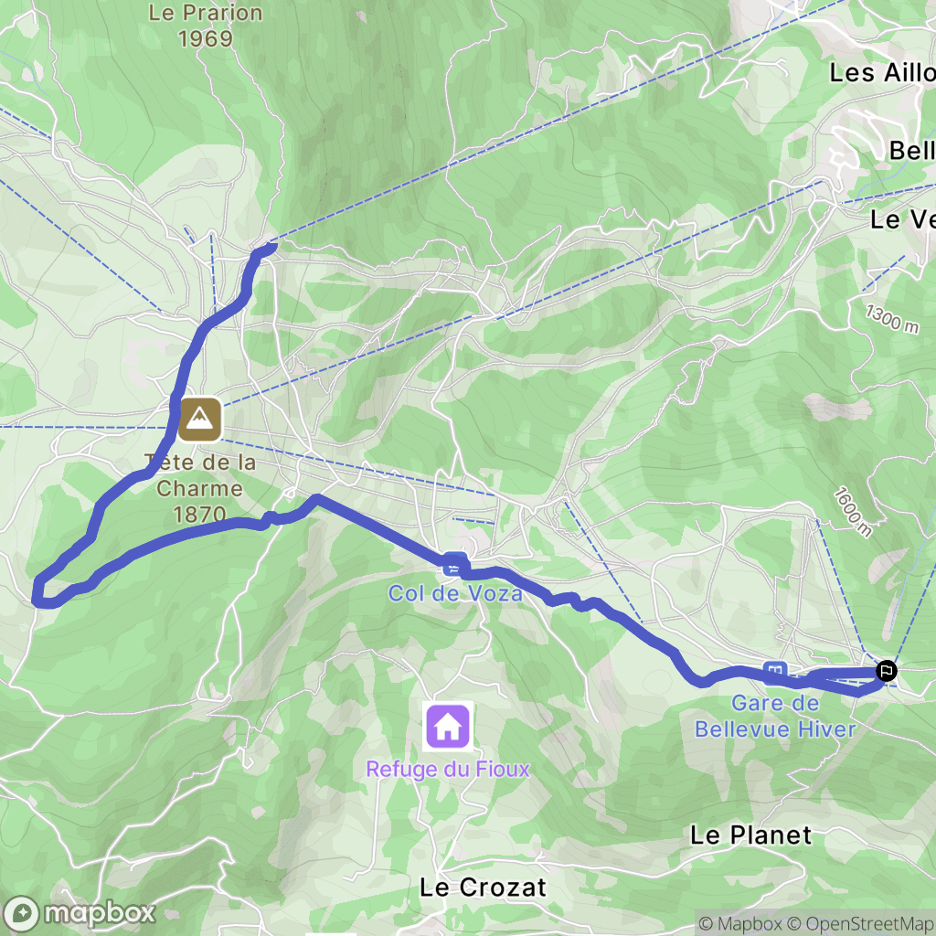 Saint-Gervais-les-Bains : carte du parcours de randonnée - France
