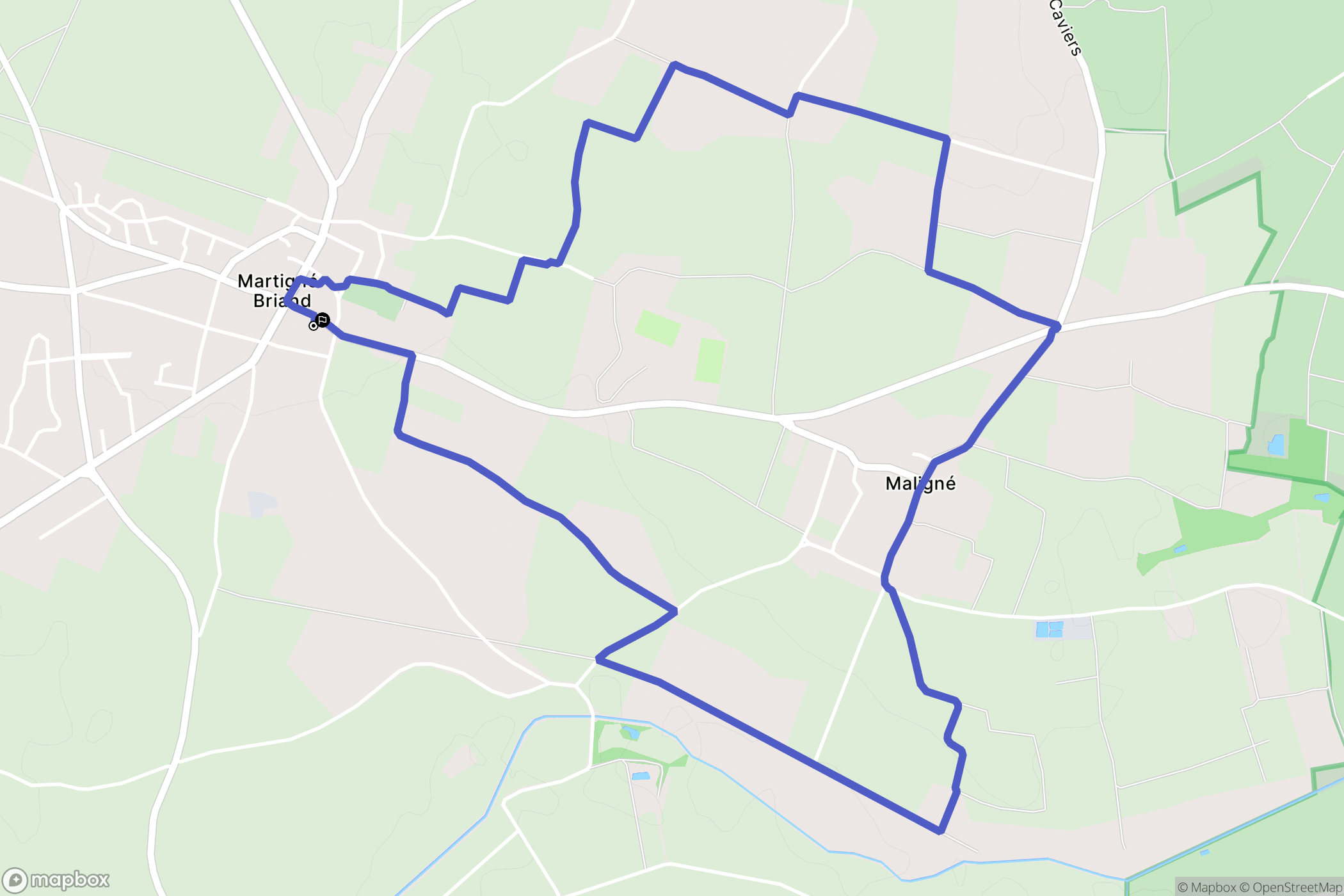 Terranjou : carte du parcours de randonnée - France