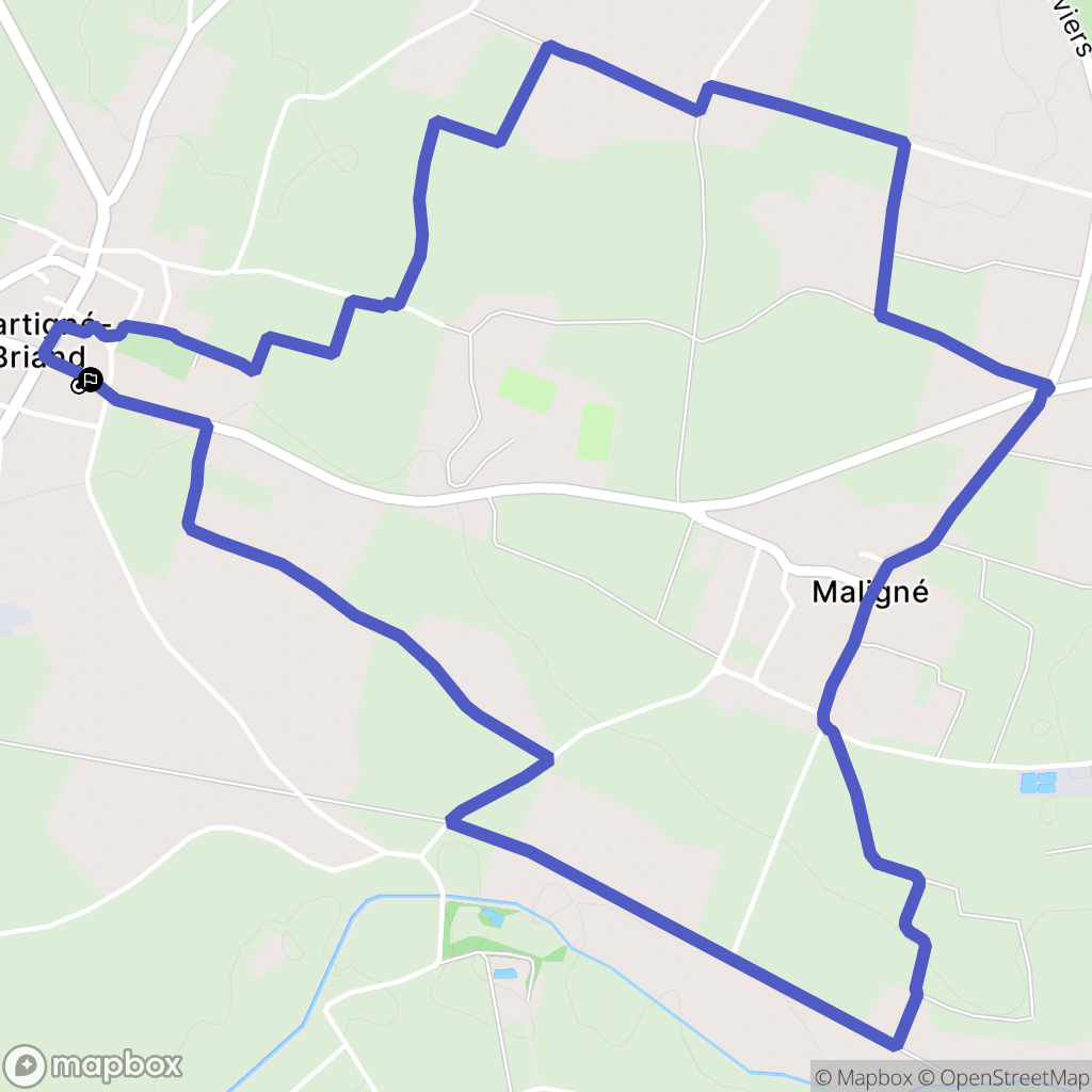 Terranjou : carte du parcours de randonnée - France