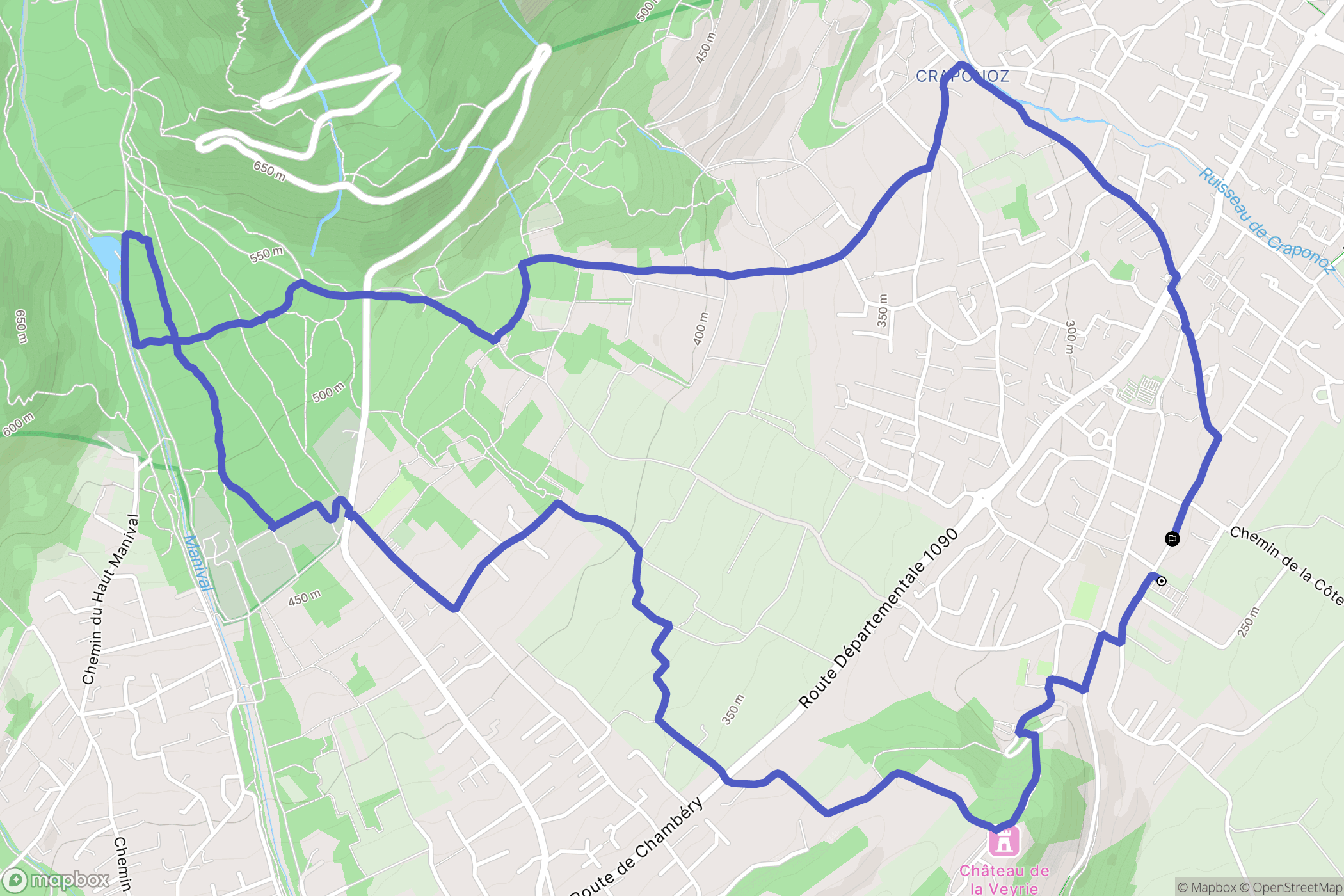 Bernin : carte du parcours de randonnée - France