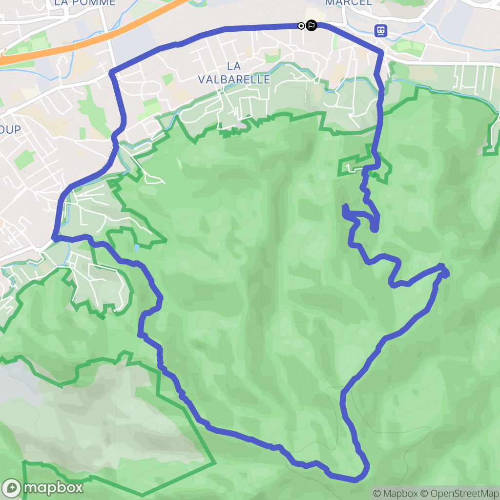 Marseille : carte du parcours de randonnée - France