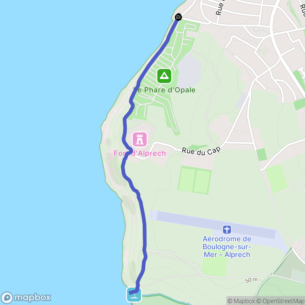 Outreau : carte du parcours de randonnée - France