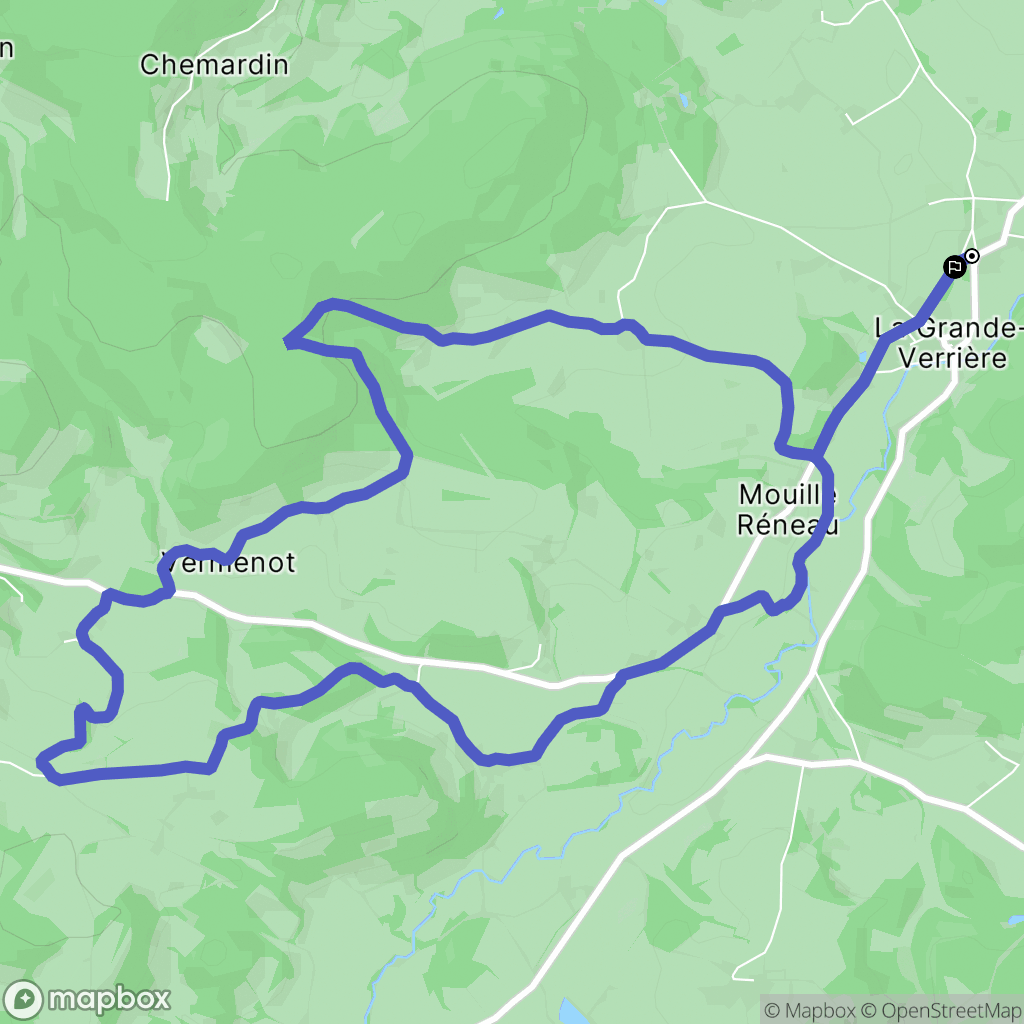 La Grande-Verrière : carte du parcours de randonnée - France