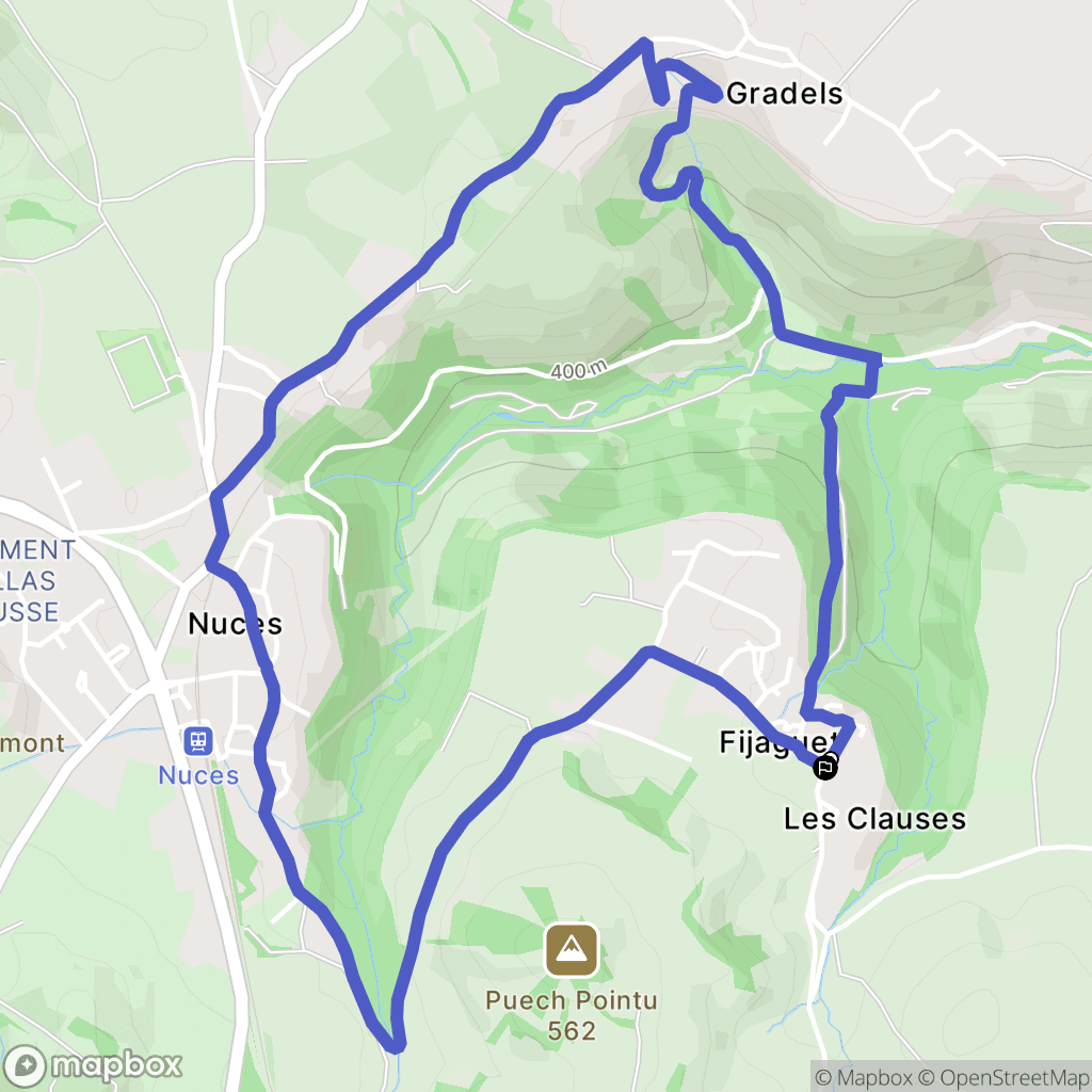 Valady : carte du parcours de randonnée - France