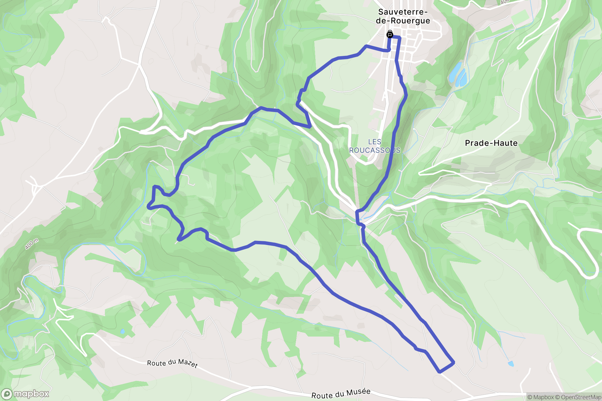 Sauveterre-de-Rouergue : carte du parcours de randonnée - France