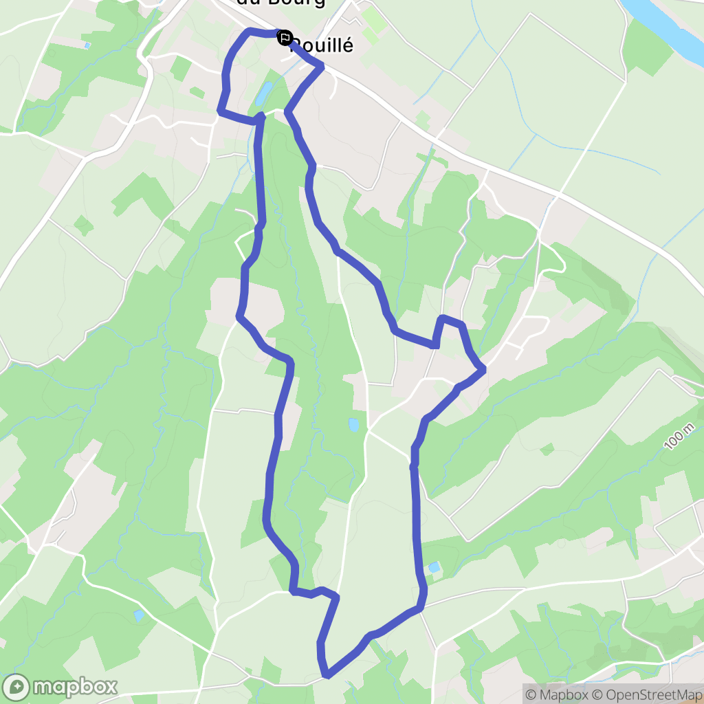 Pouillé : carte du parcours de randonnée - France