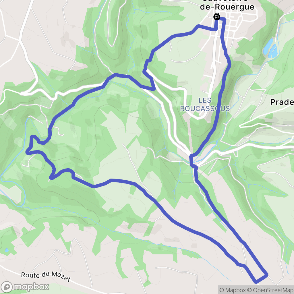 Sauveterre-de-Rouergue : carte du parcours de randonnée - France