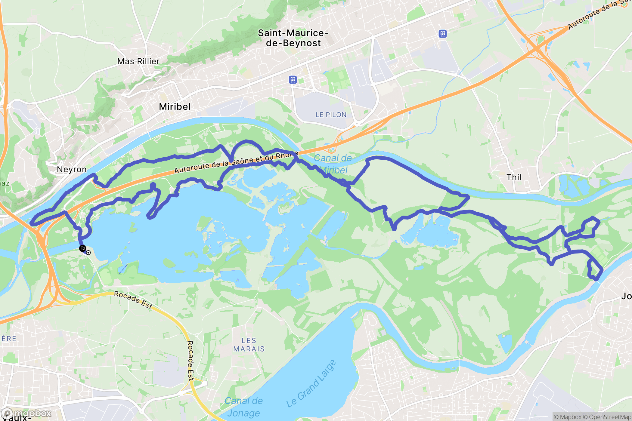 Vaulx-en-Velin : carte du parcours de randonnée - France