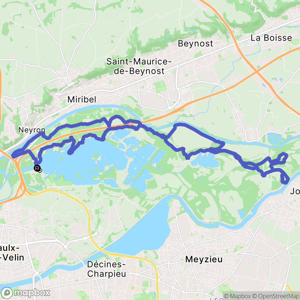 Vaulx-en-Velin : carte du parcours de randonnée - France