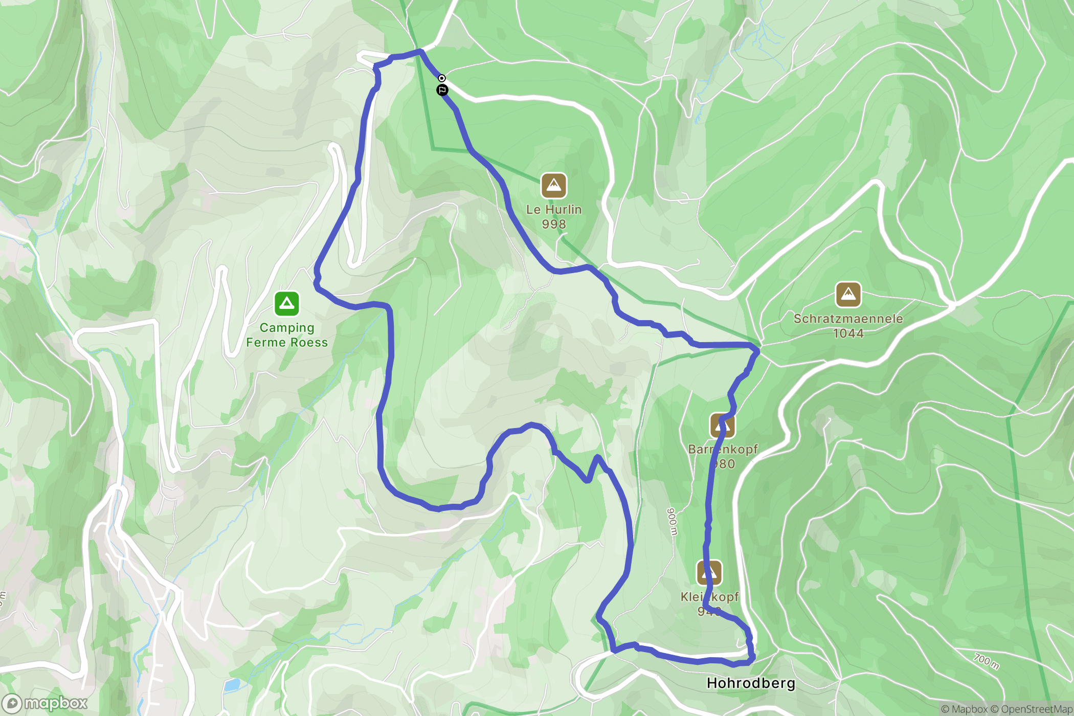 Orbey : carte du parcours de randonnée - France
