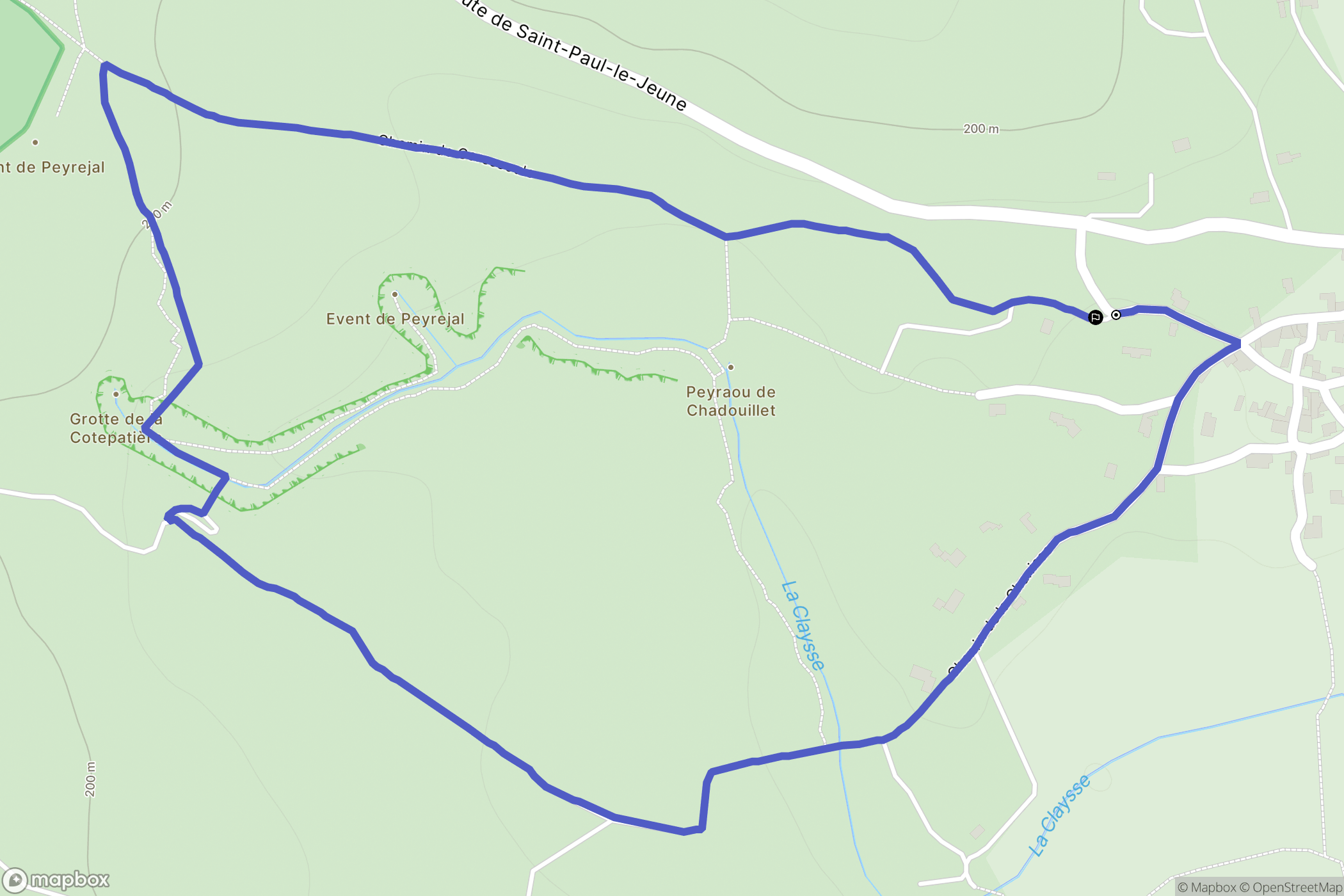 Saint-André-de-Cruzières : carte du parcours de randonnée - France