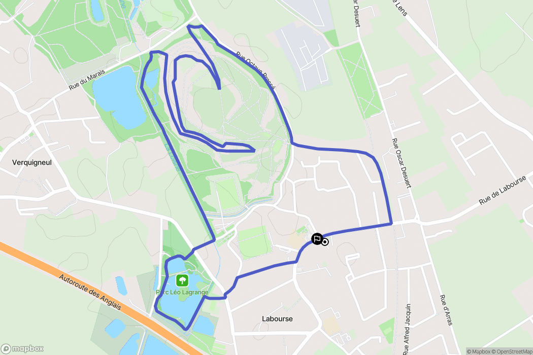 Labourse : carte du parcours de randonnée - France