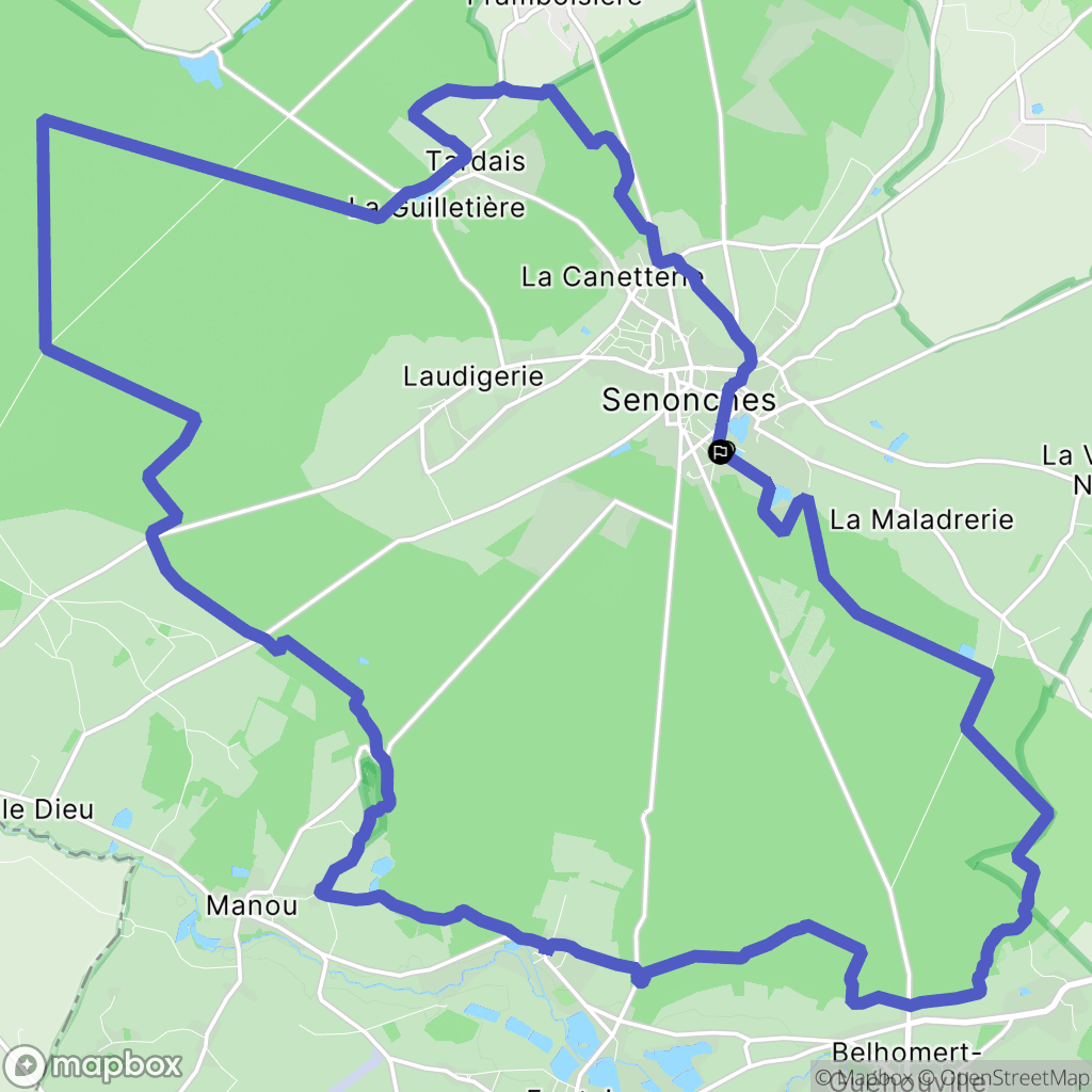 Senonches : carte du parcours de randonnée - France