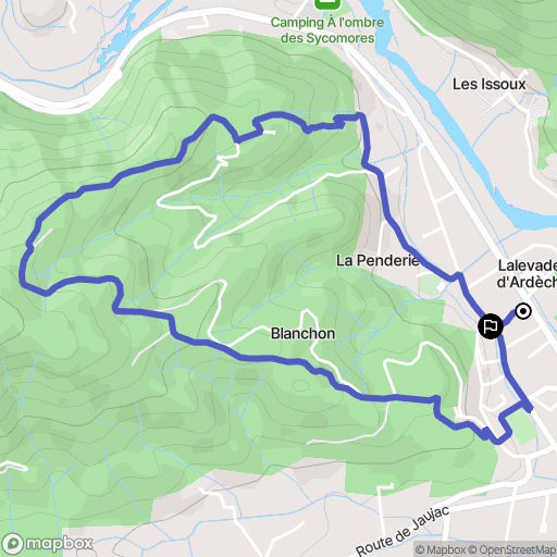 Lalevade-d'Ardèche : carte du parcours de randonnée - France