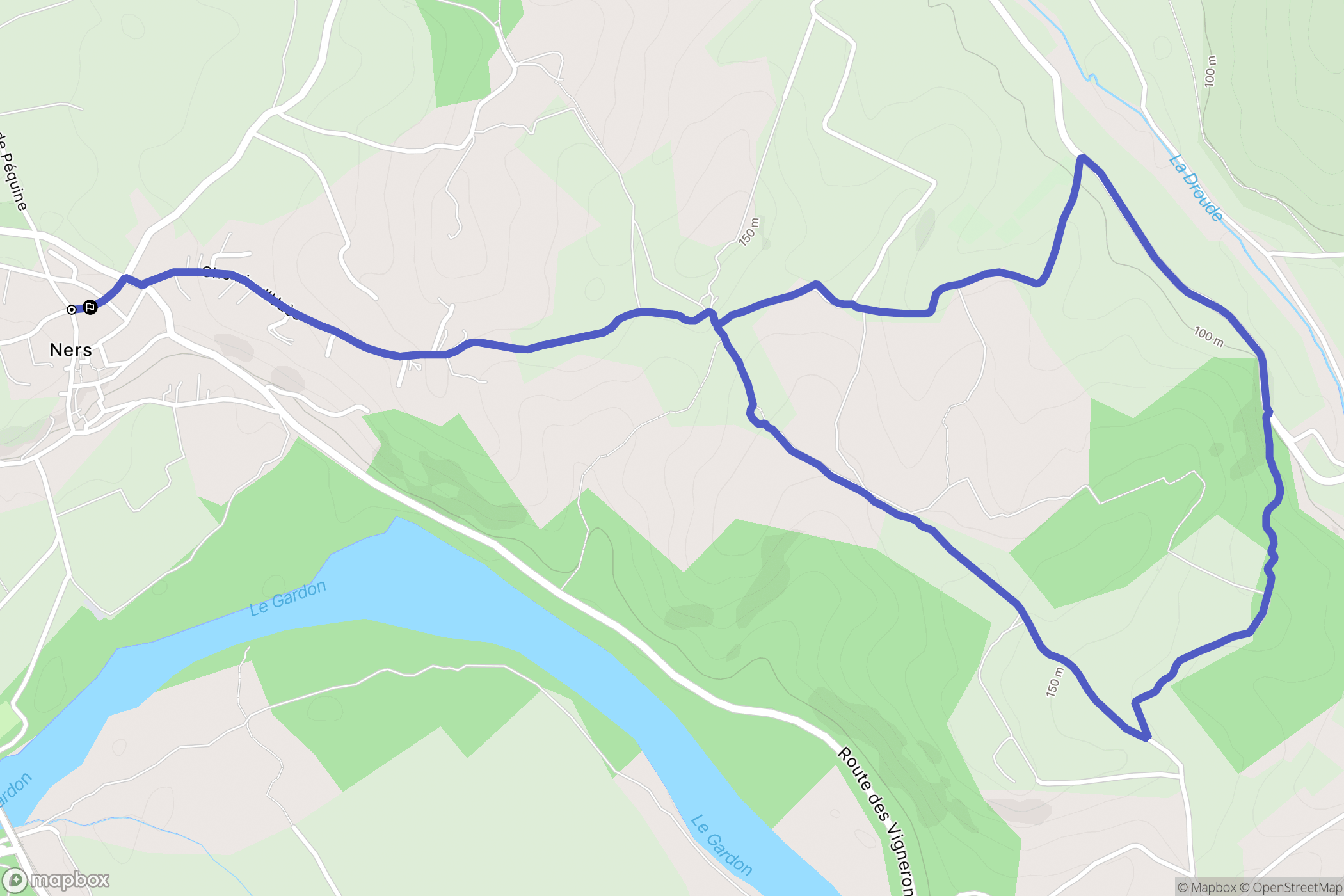 Ners : carte du parcours de randonnée - France