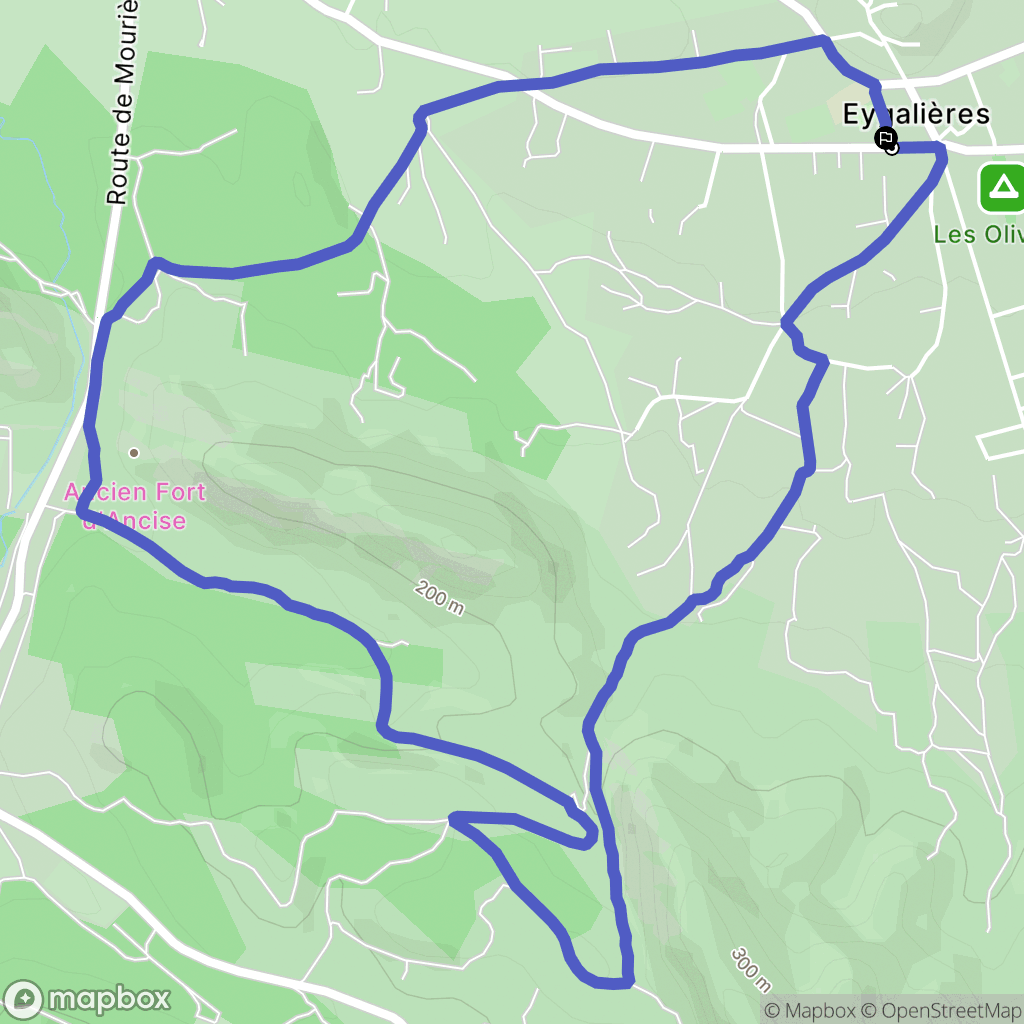 Eygalières : carte du parcours de randonnée - France