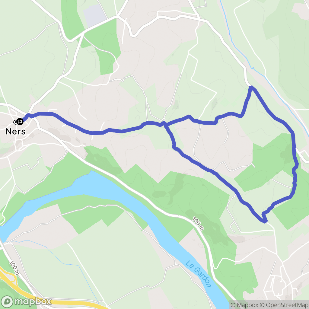 Ners : carte du parcours de randonnée - France