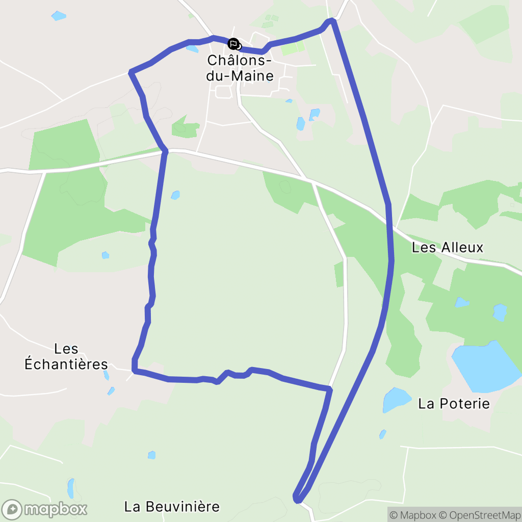 Châlons-du-Maine : carte du parcours de randonnée - France
