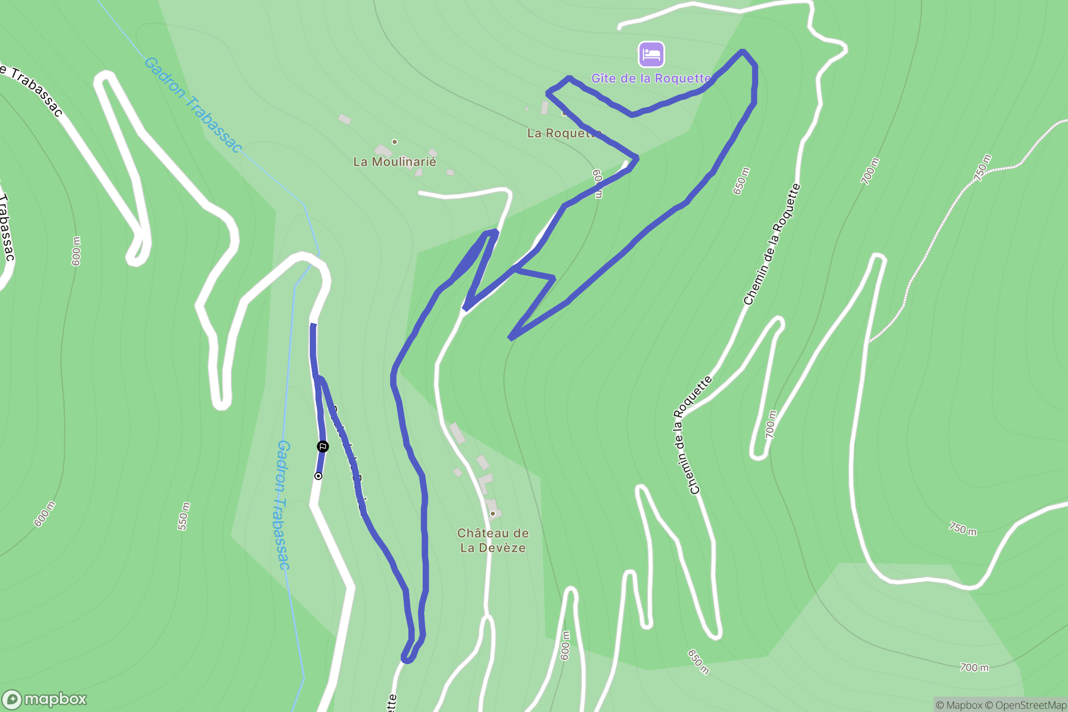 Molezon : carte du parcours de randonnée - France