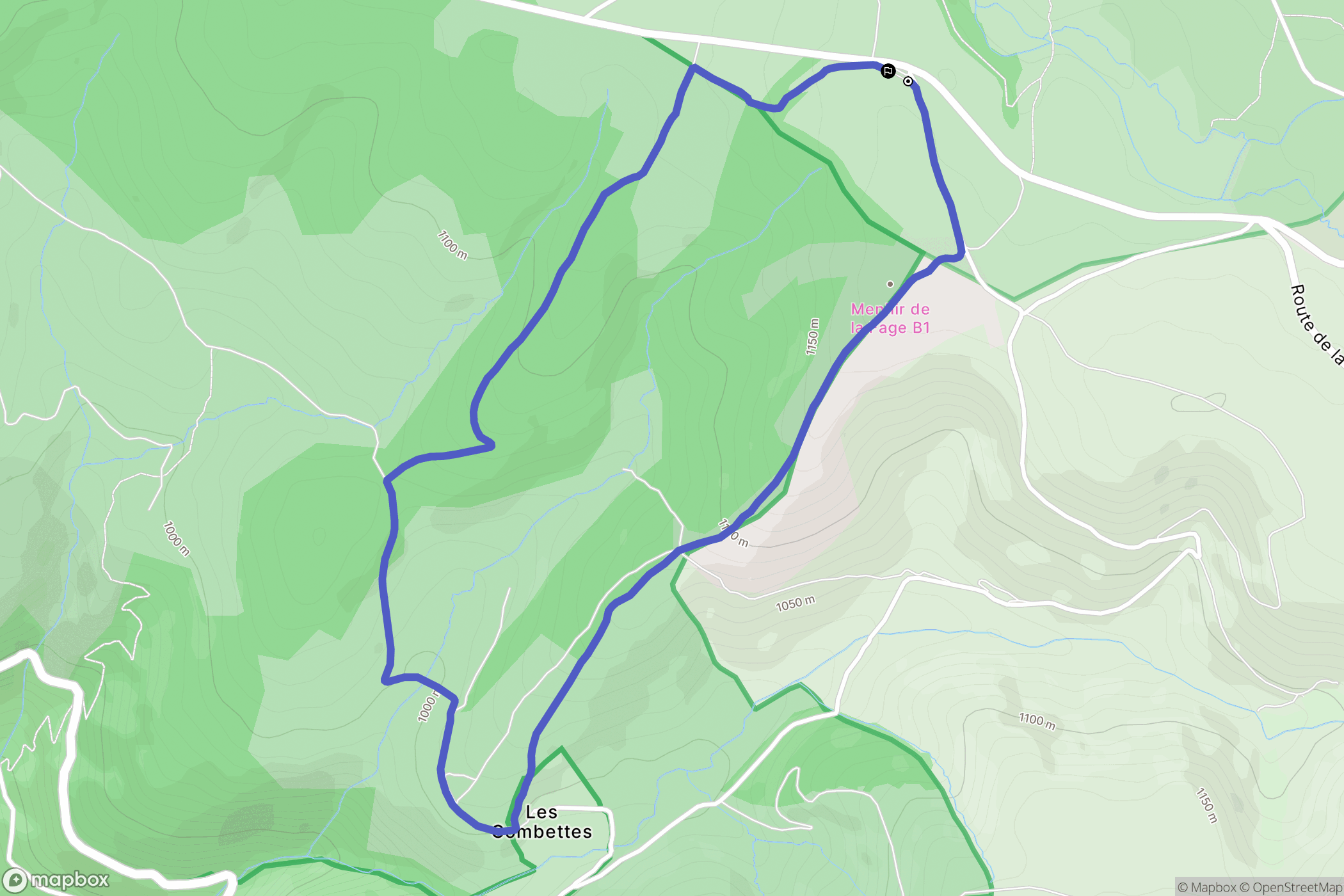Saint-Étienne-du-Valdonnez : carte du parcours de randonnée - France