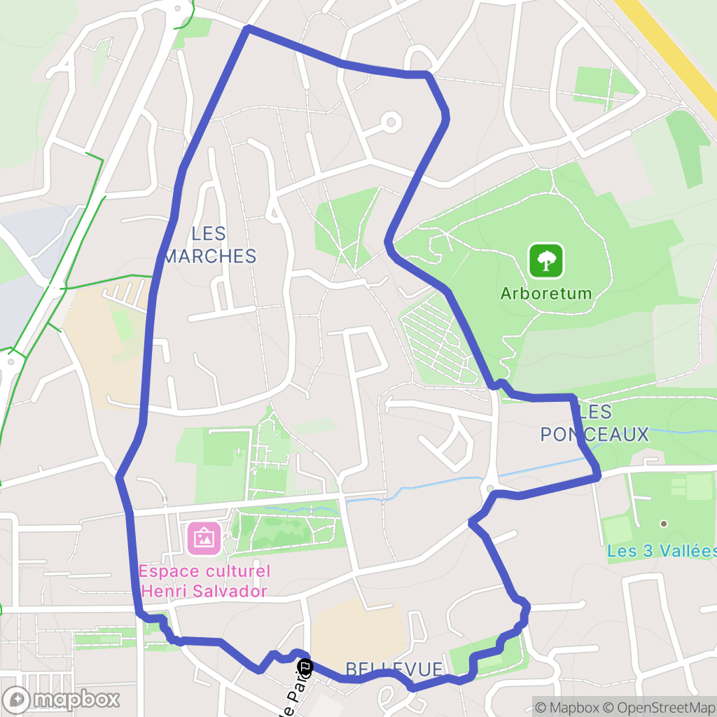 Coulaines : carte du parcours de randonnée - France