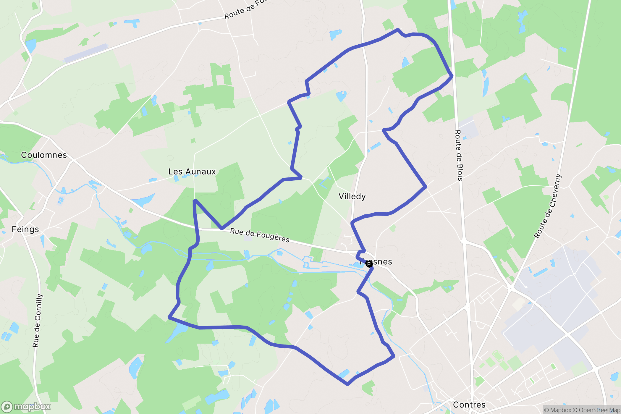 Fresnes : carte du parcours de randonnée - France