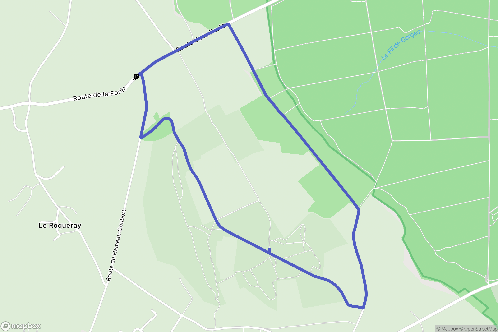 Besneville : carte du parcours de randonnée - France