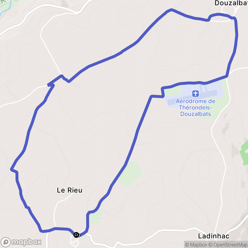 Thérondels : carte du parcours de randonnée - France