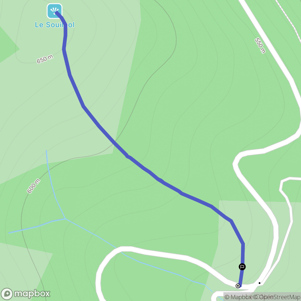 Meyras : carte du parcours de randonnée - France