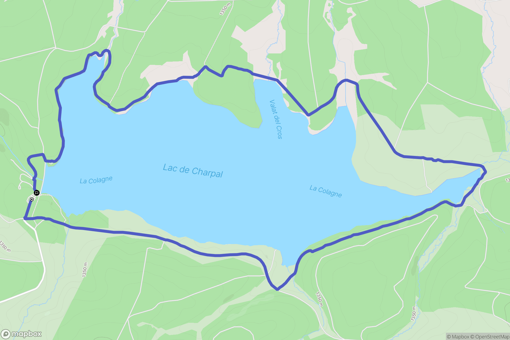 Monts-de-Randon : carte du parcours de randonnée - France