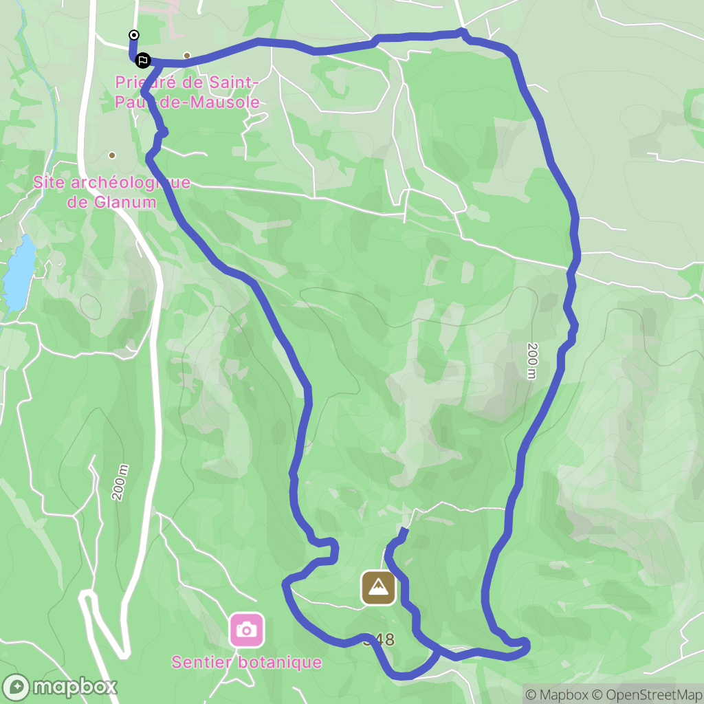 Saint-Rémy-de-Provence : carte du parcours de randonnée - France