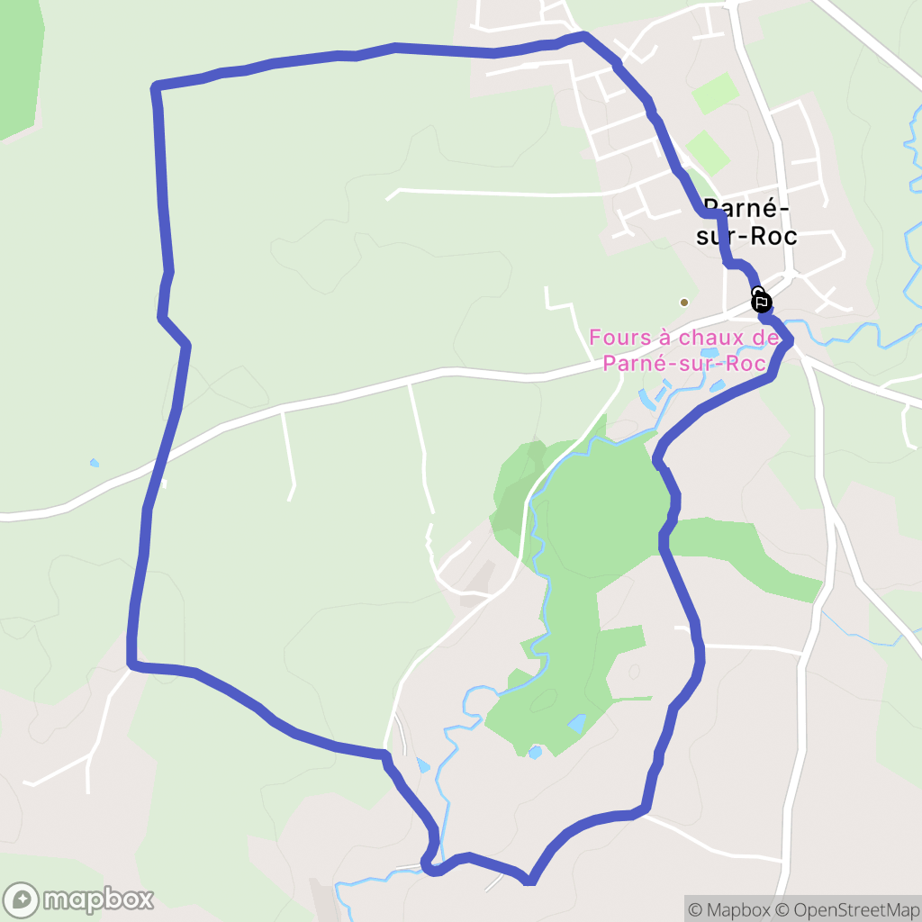 Parné-sur-Roc : carte du parcours de randonnée - France