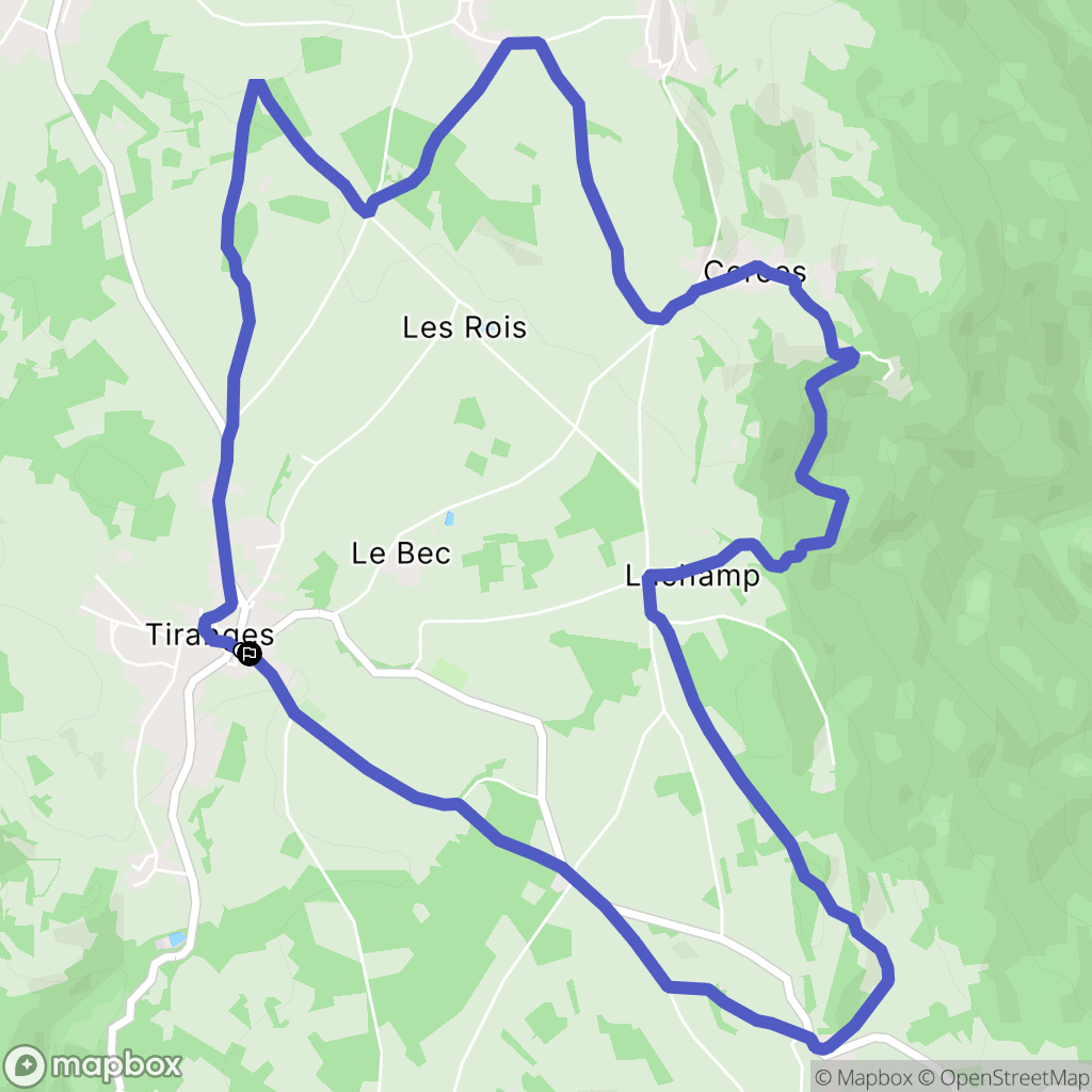 Tiranges : carte du parcours de randonnée - France
