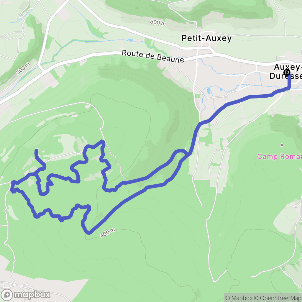 Auxey-Duresses : carte du parcours de randonnée - France