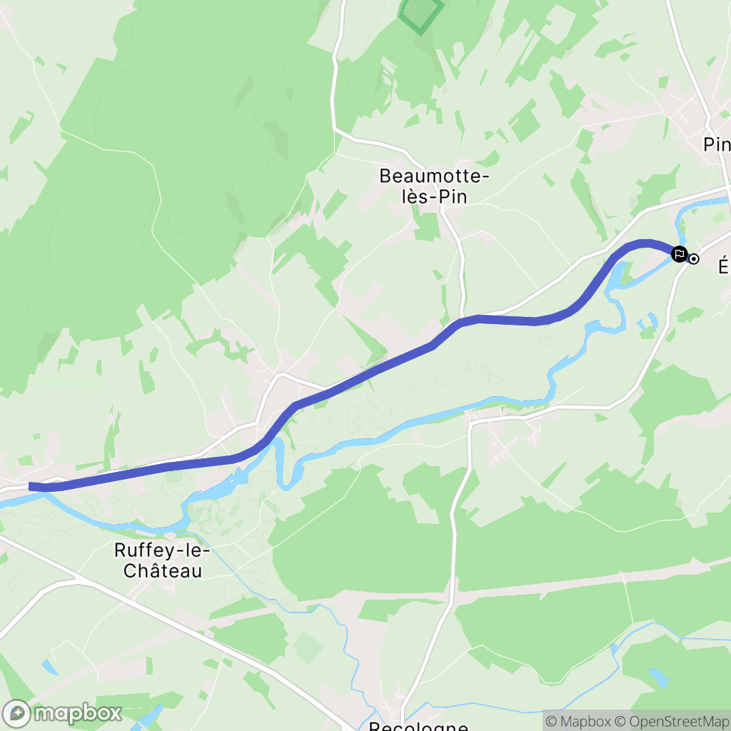Emagny : carte du parcours de randonnée - France