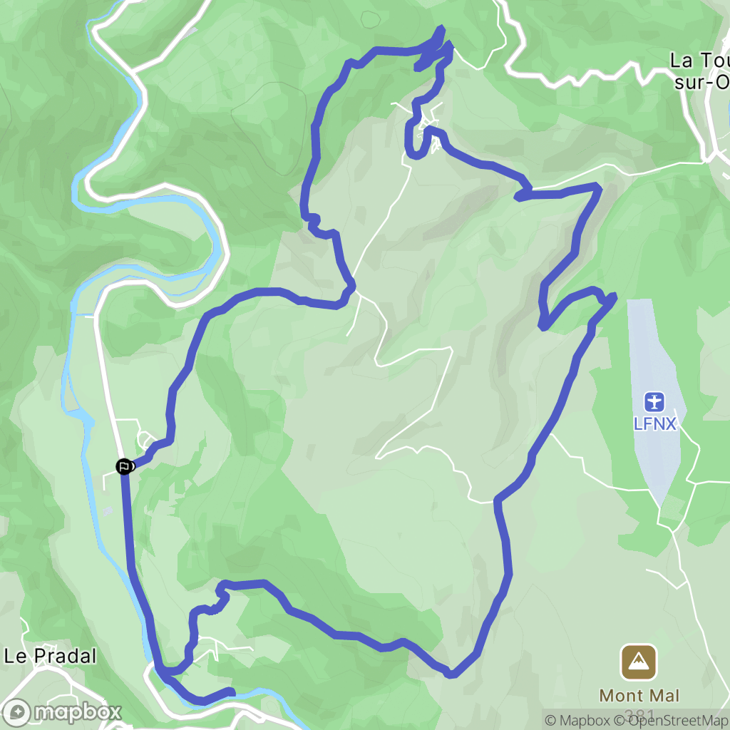 La Tour-sur-Orb : carte du parcours de randonnée - France